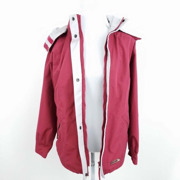 Nordic Alpine Waterproof Hooded Anorak Raincoat Red Jacket Windproof Size Small - Picture 2 of 10